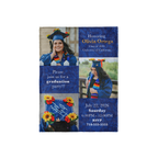 Graduation party invitation with a photo of a graduate and event details.