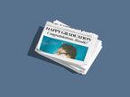 Stack of graduation congratulations cards on a blue background